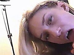 A hot blonde teen amateur girlfriend sucks dick in a hotel room with facial cumshot ! Nice homemade hardcore action !