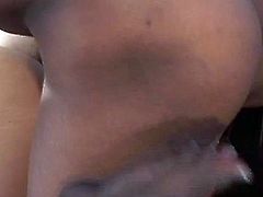 Watch this blonde chick as she sucks and fucks this big black dick with her mouth and pussy in this movie.