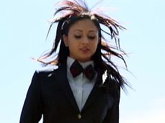 Hot school girl gets pounded while licking her lollypop