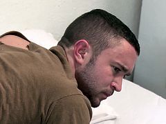 Check out this hot scene from IconMale’s military themed gay porn movie called “Prisoner of War” starring Billy Santoro and Colt Rivers! Captain Santoro tells the private that if he’s going to act like a little bitch, he’s going to get treated like one, and slides his dick into his open hole. Santoro pins Rivers down on the army cot and fucks him hard as punishment for his laziness. Santoro can’t get enough of Rivers’ ass, pounding it and licking it until both soldiers are ready to burst. Rivers finishes on himself and feeds Santoro his cum from his mouth, and Santoro finishes on his own dick