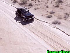 Mofos Network brings you a hell of a free porn video where you can see how a naughty drone catches the hot brunette Mercedes Carrera sucking cock in the road. This jeep ride turned out to be very hot!