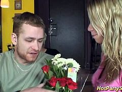 Extreme Movie Pass brings you a hell of a free porn video where you can see how this blonde teen slut gets gangbanged in the bar while assuming very hot positions.