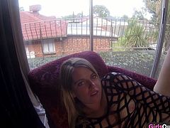 Sweet Australian chick Natacha inserts the vibrator into her plump cunt and asshole to get off. She's horny and ready to show you how she fucks herself till orgasm, wanna see?