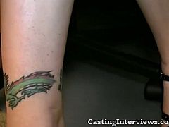 This cute amateur shows off her small tattoos before she reveals her titties. She gets pounded at this casual casting with her sexy sandals on. She is silly.