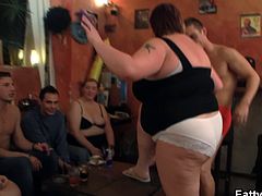 Fatty Pub brings you a hell of a free porn video where you can see how these BBW sluts are ready to party hard at the bar while assuming very naughty positions.