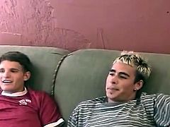 Pair Smut youngster lads having fucking onto sofa