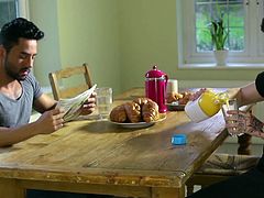 Bruno called Jake over for some breakfast. He doesn't like to cook a lot, but then he was ready to do it for Jake. But neither of them thought it would take such a pleasurable turn. Not only did the two boys started to kiss each other, they realized, they would love to fuck too. Without wasting any more time, they started to have hot sex.