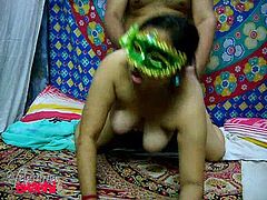 Velamma Bhabhi always likes to do something special over the weekend, that's why when her husband suggested amazing rough sex, she said yes. Watch Velamma bhabhi suck her hubby's big, hairy cock and then, watch her get fucked in her tight ass. This slut loves a dirty quickie and he gives it to her.