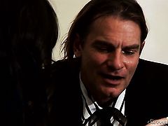 April Oneil turns Evan Stone on and takes his schlong in her mouth