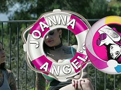 One of a kind pool party featuring the hottie alt chick Joanna Angel and her girls Hayden Hellfire, Karmen Karma and Scarlet Lavey as they got their own nasty fucking session in one day.
