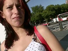 This redhead pregnant latina is picked up by Torbe and tricked into sex!