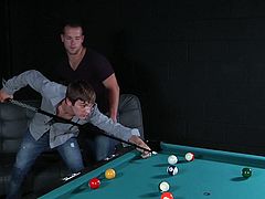 Playing snooker, was just a pretext to come together. Luke and Johnny always knew, that they were not exactly straight. That's why when they brushed against each other during a snooker match, they could not help themselves but lick dicks and suck it so hard, that they came into each other's mouths. Watch these two hot men fuck hard by the snooker table