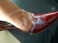 He Cums All Over Her Sexy High Heels Pumps Short Clip