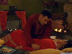 This Indian beauty gets a special treatment from her lover. He caresses her body before he penetrates her slowly and fucks her passionately in bed and Jacuzzi.