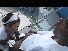 Watch this sexy young Asian nurse take the doctors call and get his big black cock shoved in her pussy in this free tube movie special.