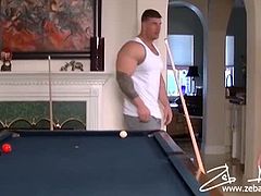 Zeb Atlas was playing pool with a friend of his. He lost, so Zeb won some privileges over his tight ass hole and warm throat. He used his ass hole the most.