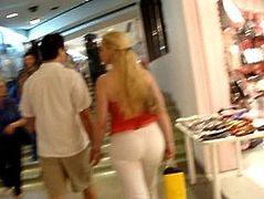 Big booty blonde MILF at the mall