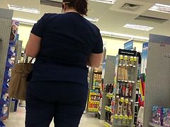 Dark blue scrubs booty