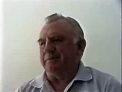 Silver stocky grandpa masturbate