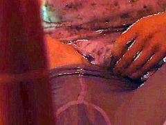Vika plays with her dripping wet snatch after stripping