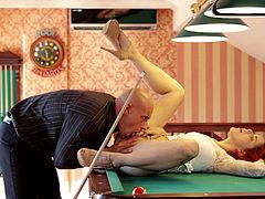 amarna miller gets the fuck of her life on a billiard table