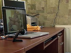 Mia, the big breasted blonde loves getting seduced and fucked on the living room sofa.