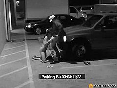 Mouth naked bitch fucked in the parking lot