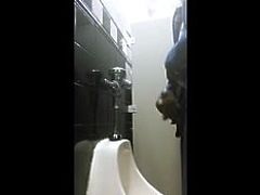 black guy shows me his cock at the urinals
