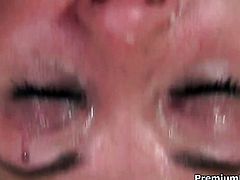 Roxy Jezel has fire in her eyes as she gets cum soaked after sex with horny man