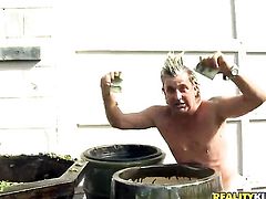 Blonde gets throat banged