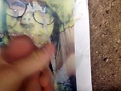 Cumshot tribute to friend and masturbating outside