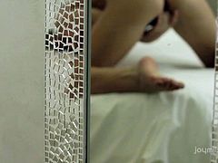 Naughty Sicilia has never felt so horny before. See the sensual blonde-haired slut completely naked in bed, while getting loose. Her peachy shaved pussy looks so fine! Enjoy the solo scene.