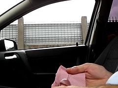 flashing cock in car