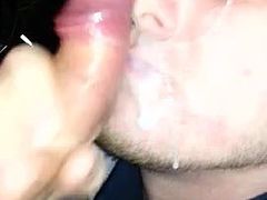 Friend shooting ropes of cum all over my face