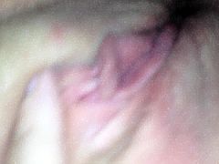 wife rubs her pussy and clit as i cover it in hot spunk
