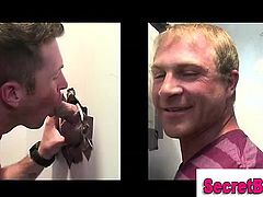 Gloryhole amateur does anal with gay guy on spycam