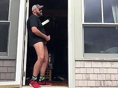 Daddy gets a knock on the door while jacking