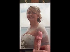 Busty Sarah gets creamed on her wedding day