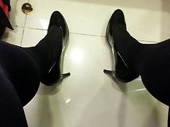 Black Patent Pumps with Pantyhose Teaser 3