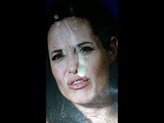 Angelina Jolie Double Facial Cum Tribute