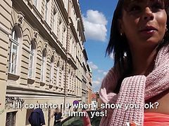 Are you a fan of public pickups? Click to see naughty Isabella, persuaded by a foreigner to show her wonderful small tits, while he keeps recording every sexy detail with his camera. This friendly babe is eager to please him and charge him more for undressing, and playing with his dick...
