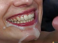 Her mouth filled with male sperm