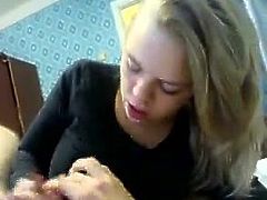 Amateur Blonde Girlfriend Long Homemade Blowjob Video