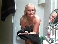 Julie Cash shower for webcam