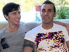 Reese Rideout gave Jarrett Rex his opening male blowjob and now he's giving him his opening gay xxx 