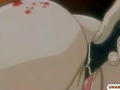 Bondage Japanese whore anime gets wax and hot poked