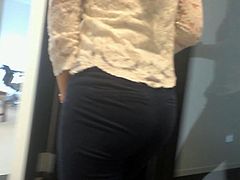 Tight, athletic coworker candid ass