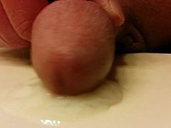 Huge cumshot in slow-mo