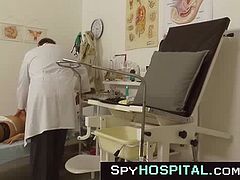 Hot legs blonde tits exam at hospital leaked voyeur video