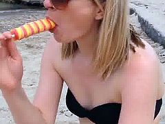 UK girl eats ice